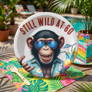 Immer noch Wild mit 60 Sommer Affe 60. Geburtstag Pappteller