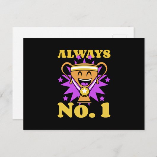 Immer Nummer 1 mit allem | Trophy Medal Postkarte (Vorne/Hinten)