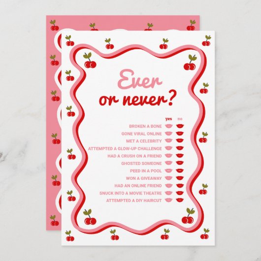 Immer oder nie rückgängig machen Duschkarte Einladung (Vorne/Hinten)