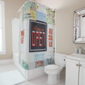 Immer offen, Motivierend inspirierend. Duschvorhang (Beispiel)