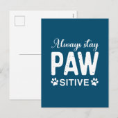 Immer PAW-positiv bleibe Feiertagspostkarte (Vorne/Hinten)