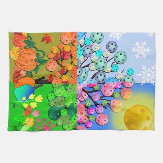 Immer Picklebens Jahreszeit Winter Frühling Herbst Geschirrtuch (Horizontal)