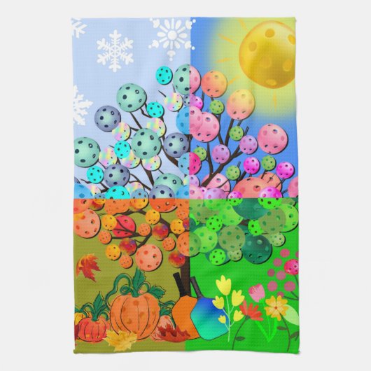 Immer Picklebens Jahreszeit Winter Frühling Herbst Geschirrtuch (Vertikal)