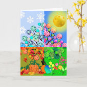 Immer Picklebens Jahreszeit Winter Frühling Herbst Karte (Gelbe Blume)