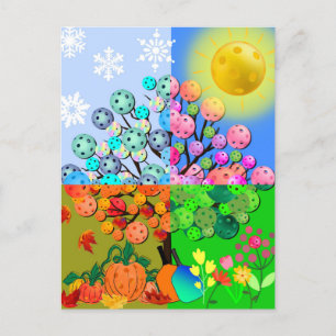 Immer Picklebens Jahreszeit Winter Frühling Herbst Postkarte