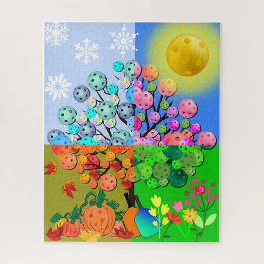 Immer Picklebens Jahreszeit Winter Frühling Herbst Puzzle (Vertikal)