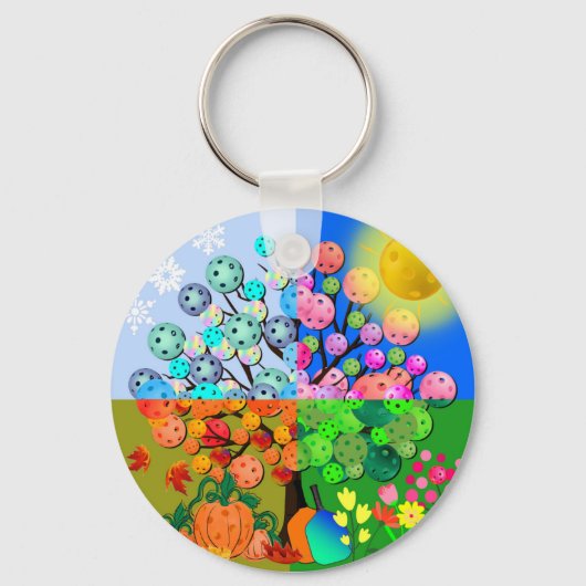 Immer Picklebens Jahreszeit Winter Frühling Herbst Schlüsselanhänger (Vorderseite)