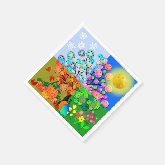 Immer Picklebens Jahreszeit Winter Frühling Herbst Serviette (Ecke)