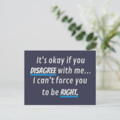 Immer rechts Funny Sarcastic Spaß Postkarte (Stehend Vorderseite)