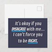 Immer rechts Funny Sarcastic Spaß Postkarte (Vorne/Hinten)