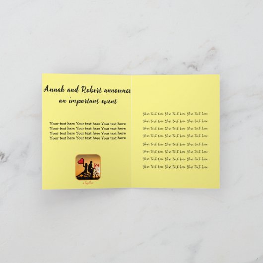 Immer romantische Liebe Einladung (Innenseite)