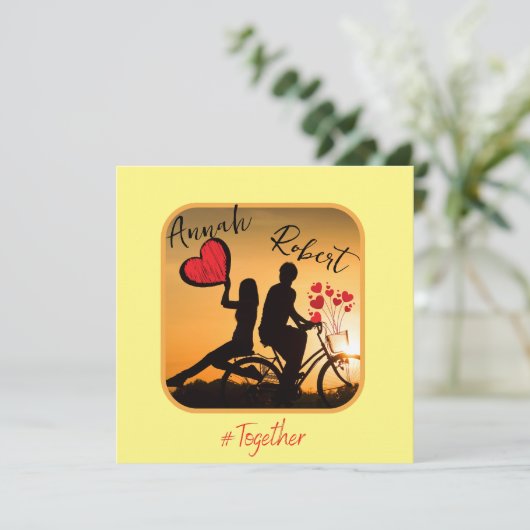 Immer romantische Liebe Einladung (Stehend Vorderseite)