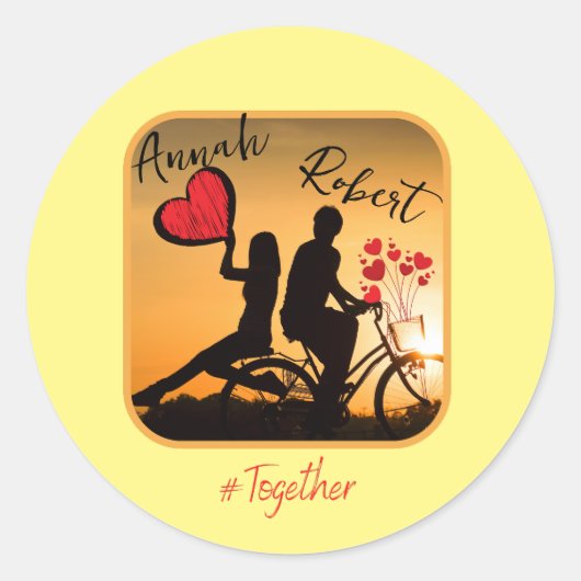 Immer romantische Liebe Runder Aufkleber (Vorderseite)