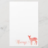 Immer rosa Wasserfarbe Hirsche Briefpapier (Vorderseite)