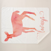 Immer rosa Wasserfarbe Hirsche Sherpadecke (Vorderseite (Horizontal))