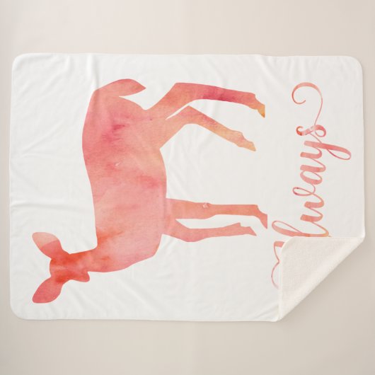 Immer rosa Wasserfarbe Hirsche Sherpadecke (Vorderseite (Horizontal))
