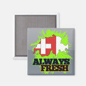 Immer Schweiz frischen Magnet (Vorderseite/Rückseite)
