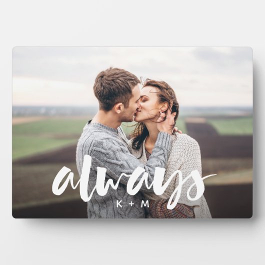 Immer Skriptüberlagerung Personalisierter Paare Fo Fotoplatte (Vorderseite)