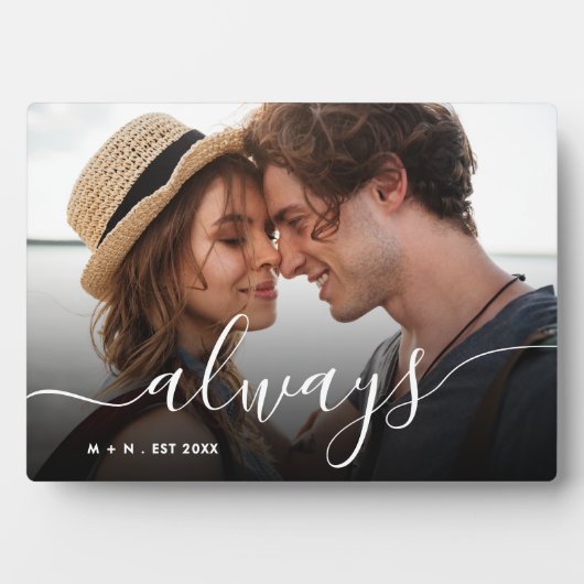 Immer Skriptüberlagerung Personalisierter Paare Fo Fotoplatte (Vorderseite)