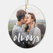 Immer Skriptüberlagerung Personalisierter Paare Fo Keramik Ornament (Links)