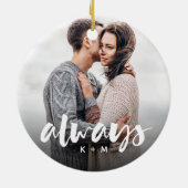 Immer Skriptüberlagerung Personalisierter Paare Fo Keramik Ornament (Hinten)