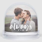 Immer Skriptüberlagerung Personalisierter Paare Fo Schneekugeln (Vorderseite)