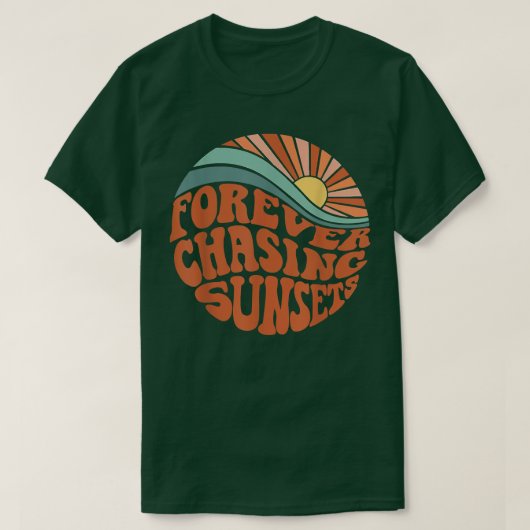 Immer Sonnenuntergänge nachjagen T-Shirt (Design vorne)