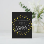 Immer sparkle Gold Modernes Design Postkarte (Stehend Vorderseite)