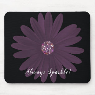 Immer sparkle, lila Stimmung mit Glitzer Center Mousepad