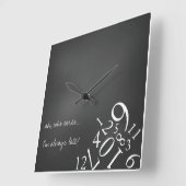 Immer spät: Quadratische Wanduhr (Winkel)