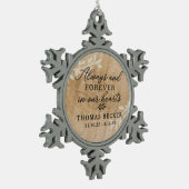 Immer u. für immer schneeflocken Zinn-Ornament (Links)