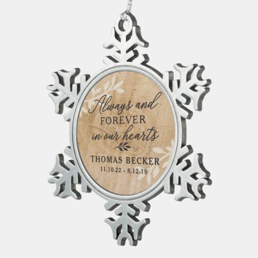 Immer u. für immer schneeflocken Zinn-Ornament (Rechts)