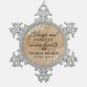 Immer u. für immer schneeflocken Zinn-Ornament (Vorderseite)