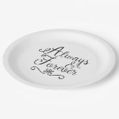 Immer u. für immer Wedding PapierTeller (Schrägansicht)