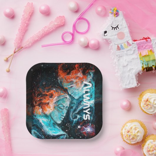 Immer über den Weltraumnebel Pappteller (Party)