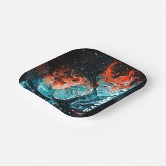 Immer über den Weltraumnebel Pappteller (Gewinkelt)