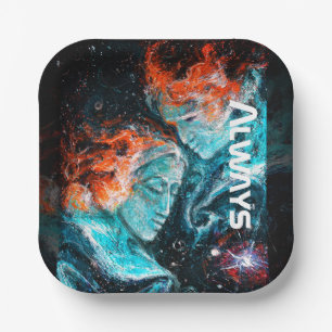 Immer über den Weltraumnebel Pappteller