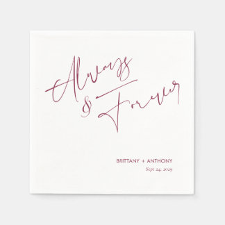 Immer und ewig Berry-Et-Zeichen-Script-Hochzeit Serviette