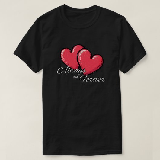 Immer und ewig T-Shirt - Roter Herz Grafik Tee (Design vorne)