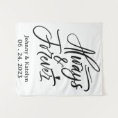 Immer und für immer benutzerdefinierter Hochzeitsh Wandteppich (Vorderseite (Horizontal))