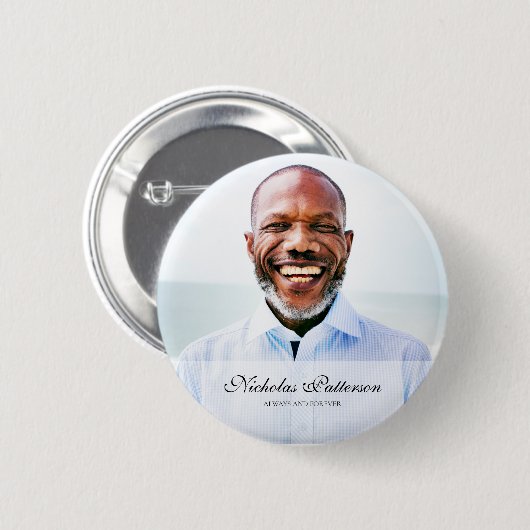 Immer und für immer | Classic Simple Foto Memorial Button (Vorne & Hinten)