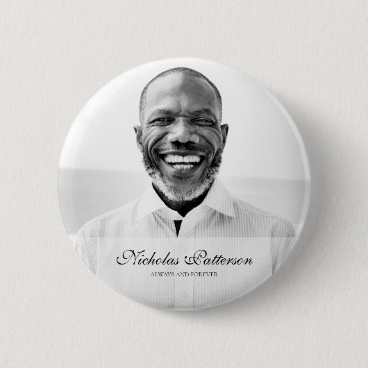 Immer und für immer| Classic Simple Foto Memorial Button (Vorderseite)