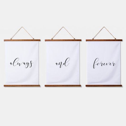 Immer und für immer elegant über dem Bett Wandteppich Mit Holzrahmen (Dreifach)