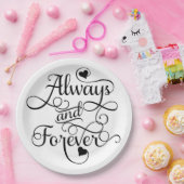 Immer und für immer, Hochzeit oder Valentinstag Pappteller (Party)