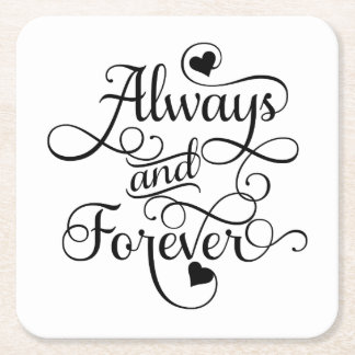 Immer und für immer, Hochzeit oder Valentinstag Rechteckiger Pappuntersetzer