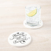 Immer und für immer, Hochzeit oder Valentinstag Untersetzer (Seite)