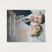 Immer und für immer Hochzeitsband Foto Wandteppich (Vorderseite (Horizontal))