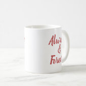 Immer und für immer Love Doodle Monogramm Kaffeetasse (VorderseiteRechts)