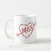 Immer und für immer Love Doodle Monogramm Kaffeetasse (Links)