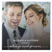 Immer und für immer maßgeschneidertes Hochzeitsfes Fliese (Vorderseite)